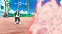 Golisopod usando su habilidad, retirada.