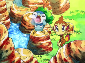 Piplup usando burbuja.