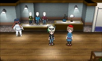 El jugador en una tienda de ropa. También se puede ver que su ropa ha sido personalizada.