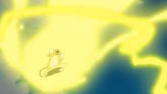 Raichu de Alola de Tilo usando rayo.