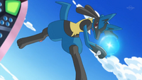 Lucario de Cameron usando aura esfera/esfera aural.