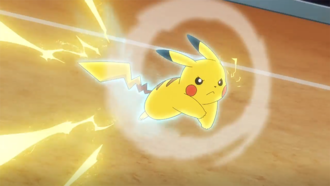 Pikachu usando ataque rápido.