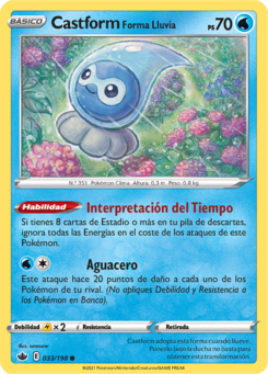 Carta de Castform Forma Lluvia
