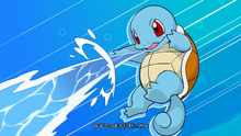 Squirtle de Miku usando pistola agua.