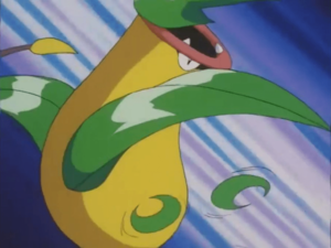 Victreebel usando hoja afilada.