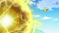 Pikachu usando bola voltio.