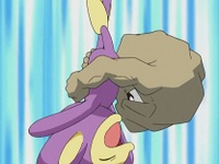 Geodude de Roark/Roco usando movimiento sísmico.