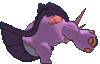 Imagen posterior de Mega-Swampert variocolor en Pokémon Rubí Omega, Pokémon Zafiro Alfa, Pokémon Sol, Pokémon Luna, Pokémon Ultrasol y Pokémon Ultraluna