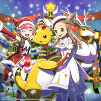 Artwork de Yasmina junto a Blanca en Pokémon Masters EX.