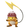 Raichu con gorro de copo de nieve