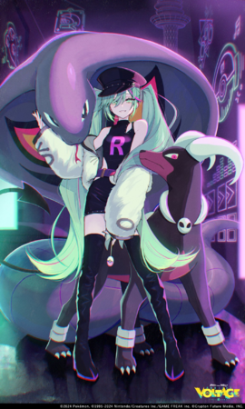 Poster de Miku, Arbok y Houdoom en PARTY ROCK ETERNITY.