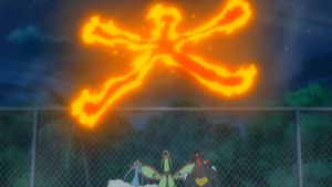 Garchomp usando llamarada.