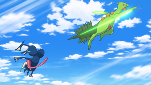 Sceptile de Sawyer/Sabino usando Hojas Navaja/Hoja Aguda.