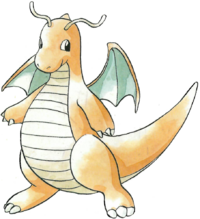 Dragonite en Pokémon Rojo y Verde.