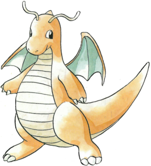 Dragonite en Pokémon Rojo y Verde.
