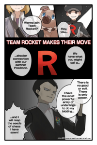 Paolo en la primera parte de la tira cómica de la Trama equipo villano: El malvado Team Rocket.