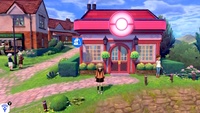 Exterior de un Centro Pokémon en Galar.