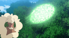 Whimsicott usando drenadoras.