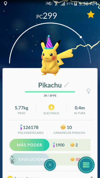 Archivo:Pikachu gorro de fiesta.png