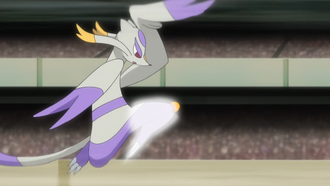 Mienshao usando patada salto alta