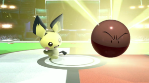 Pichu junto a Electrode.