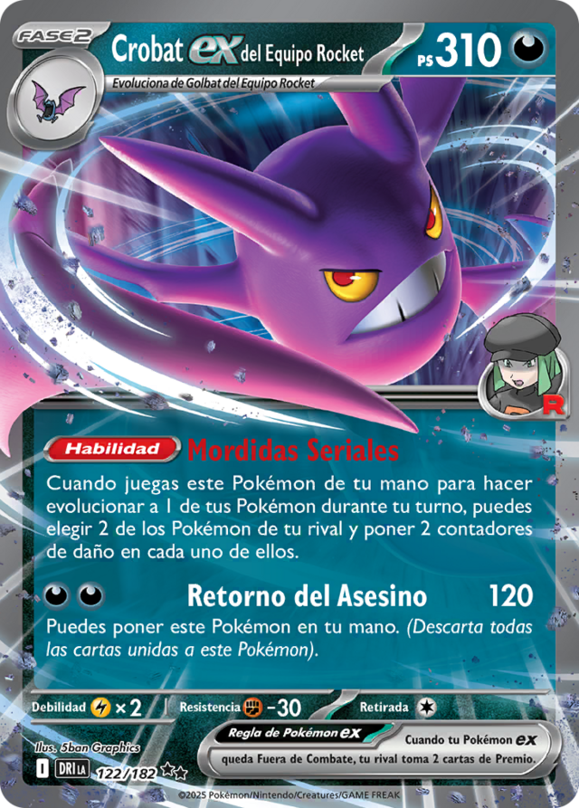Crobat ex del Equipo Rocket (Rivales Predestinados TCG)/Crobat ex del ...