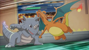 Rhydon de Giovanni usando Ataque Furia en el PO03.