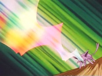 Espeon de Sakura usando psicorrayo.
