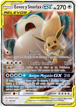 Carta de Eevee y Snorlax-