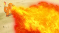 Charmander usando lanzallamas.
