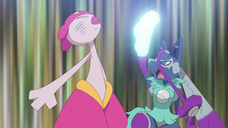 Mega-Lucario Z brillante/variocolor de Rod usando As Aéreo/Golpe Aéreo.