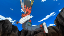 Ash salvando a Talonflame.