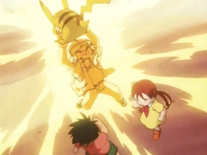 Pikachu usando rayo.