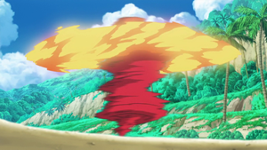Incineroar de Royale usando lariat oscuro.