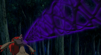 Zoroark usando pulso umbrío.