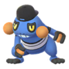 Croagunk con disfraz de la Semana de la Moda