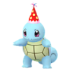 Squirtle con gorro de fiesta rojo