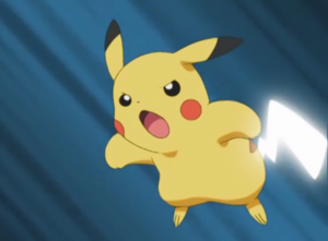 Pikachu usando cola férrea.