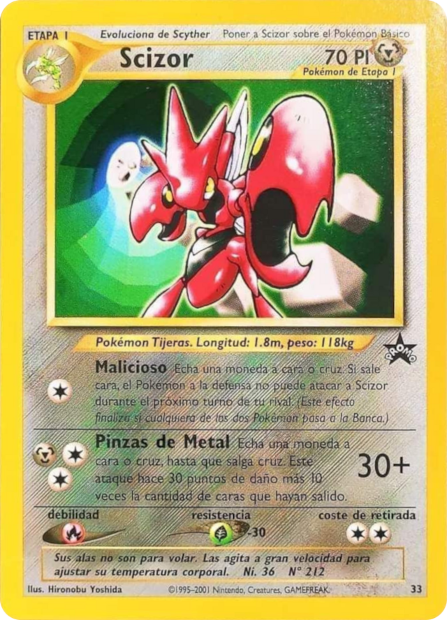 thumbnail image 2 of Scizor Black Star Promo #33 - Near Mint English Pokemon Card 2 of 2