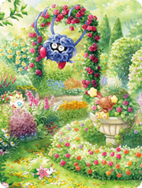 Portada jardín de flores risueñas