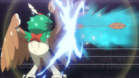 Decidueye de un entrenador usando puntada sombría.