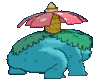 Imagen posterior de Venusaur hembra en Pokémon X, Pokémon Y, Pokémon Rubí Omega, Pokémon Zafiro Alfa, Pokémon Sol, Pokémon Luna, Pokémon Ultrasol y Pokémon Ultraluna