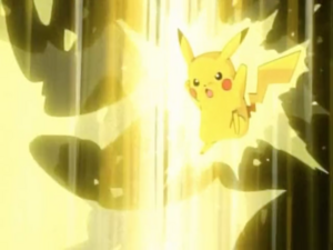 Pikachu usando trueno.