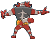 Imagen posterior de Incineroar variocolor en Pokémon Sol, Pokémon Luna, Pokémon Ultrasol y Pokémon Ultraluna