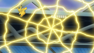 Pikachu usando electrotela.