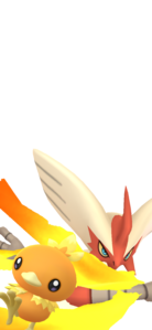 Torchic y Mega-Blaziken en las instantáneas