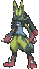 Imagen de Mega-Lucario variocolor en Pokémon X, Pokémon Y, Pokémon Rubí Omega, Pokémon Zafiro Alfa, Pokémon Sol, Pokémon Luna, Pokémon Ultrasol y Pokémon Ultraluna