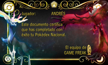Diploma de Pokédex nacional