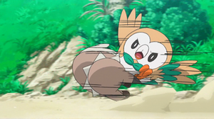 Rowlet de Ash usando placaje.