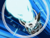 Glalie de Ash usando rayo hielo/rayo de hielo.